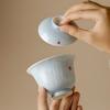 Dehua Ore Color Glaze White Fish Ceramic Gaiwan Tea Set - Thin Porcelain Kung Fu Tea Brewing Bowl