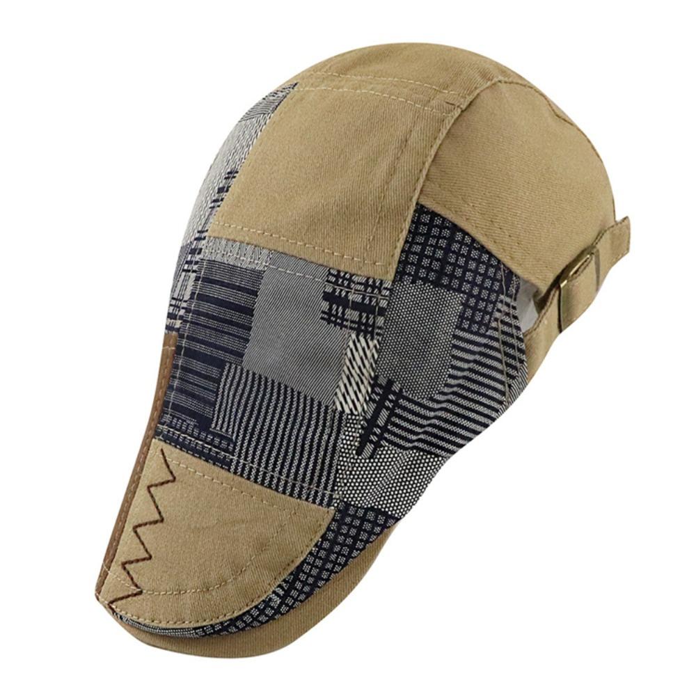 Cotton Irregular Plaid Beret Headwear Casquette Ivy Cap Luxury Painter Caps  Sunscrean