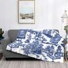 Blue Willow Ming China Fuzzy Blankets Blue And White Chinoiserie Funny Throw Blanket for Home Hotel Sofa 200x150cm