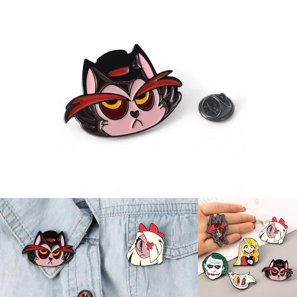 Hazbin Hotel Cartoon Drip Oil Alloy Brooch Geometric Style Factory Direct Sales