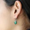 Green Zircon Jewelry Set, Silver Jewelry, Women Necklace Earring, Gift For Her