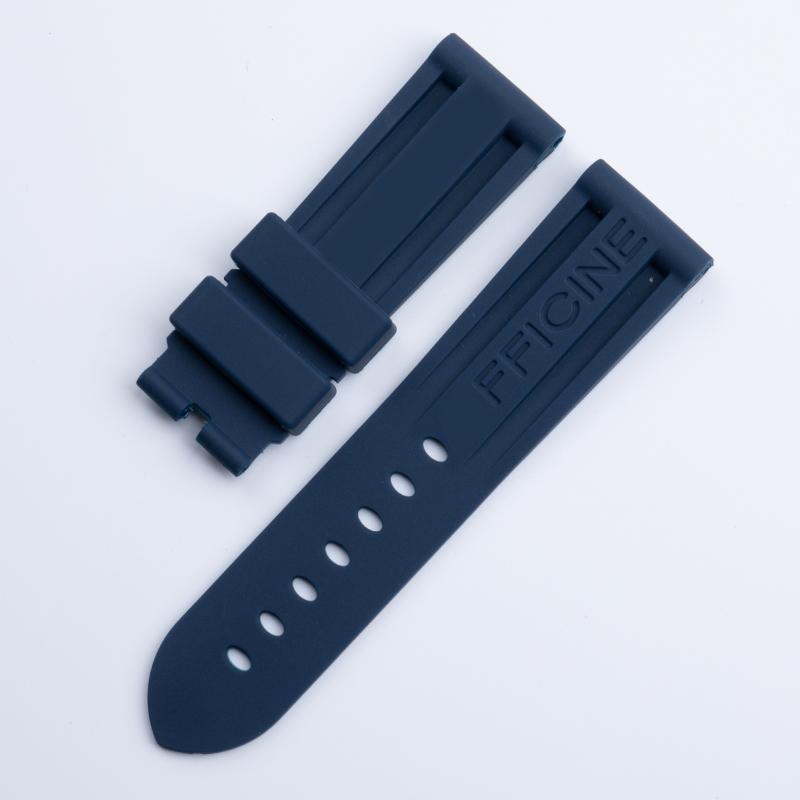 24mm Soft Top Quality Colorful Rubber Watchband For Panerai Strap Black Green Blue Red Band Butterfly Buckle Sport Waterproof
