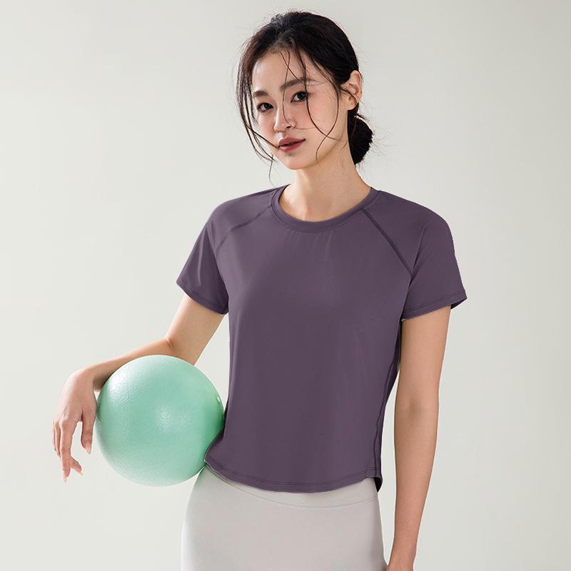 Women's Quick-Dry Breathable Yoga T-Shirt - Slim Fit, Short Sleeve Fitness Top