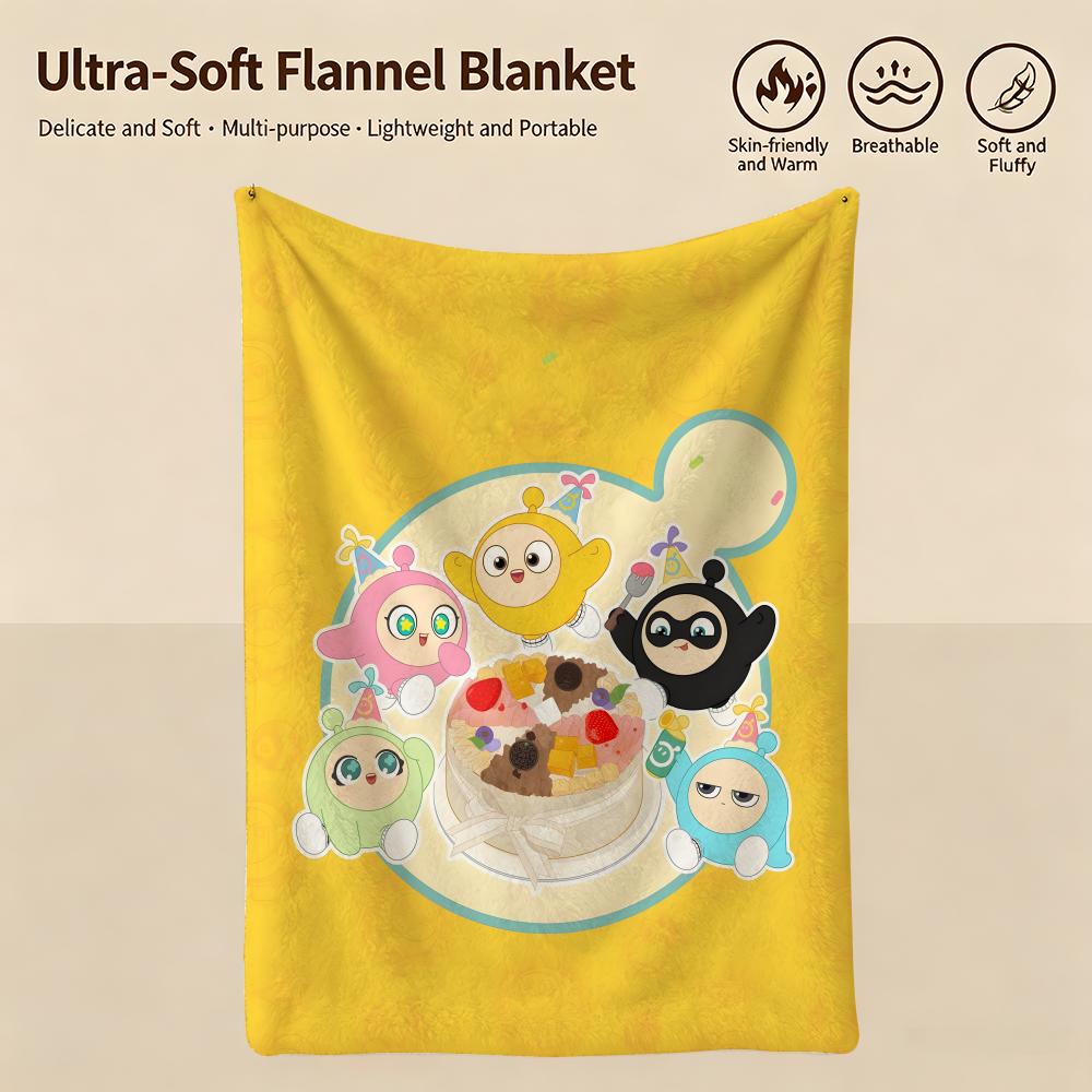 game E-Eggy Party-y Throw Warm Soft Flannel Blanket, Multi-use for Sofa Bed Camping Travel Nap
