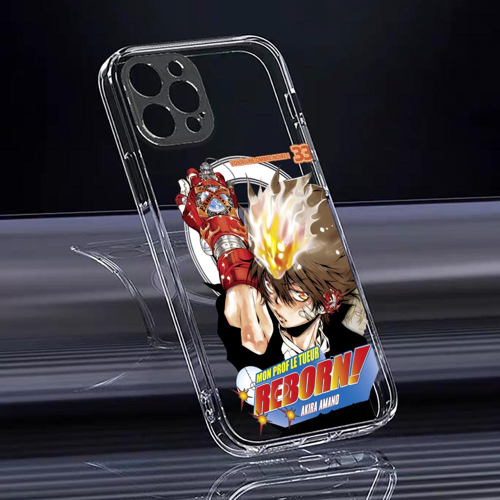 Anime R-Reborn Phone Case For iPhone 17 16 15 14 13 12 Pro Max Plus With Magnetic Crystal Clear Case Wireless Charge