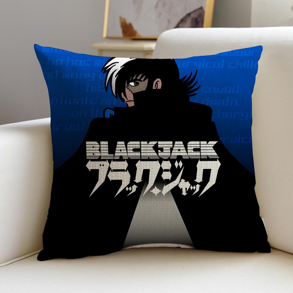 Classic BBlack JackS Cushion Cover Breathable and skinfriendly linen pillowcase square removable and washable cushion