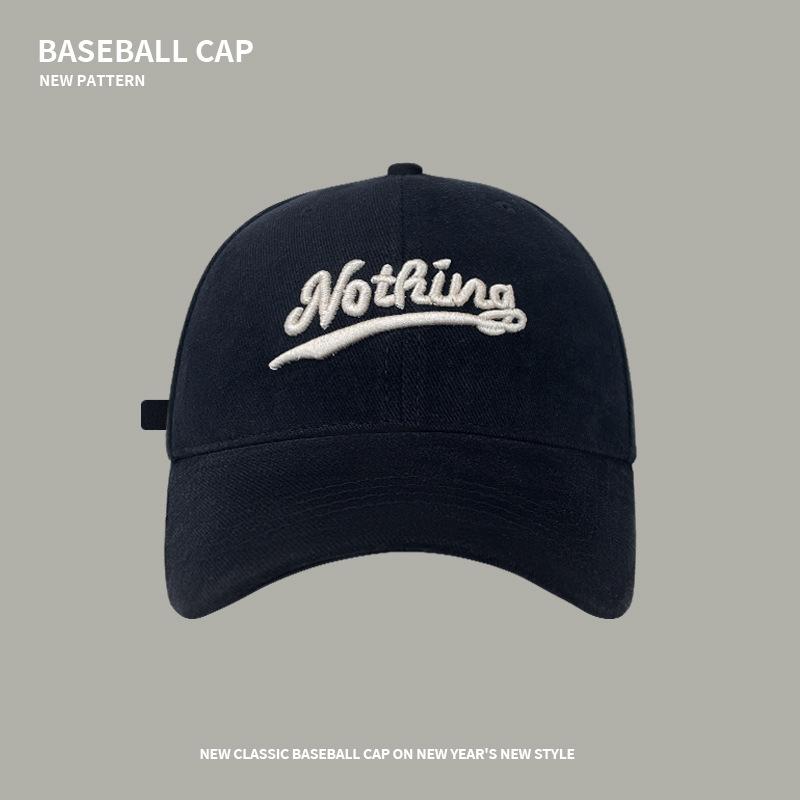 

Baseball hat men s trendy brand polished embroidery letters enlarged and deepened wide brim versatile face small peaked cap women adjustable 55-61CM