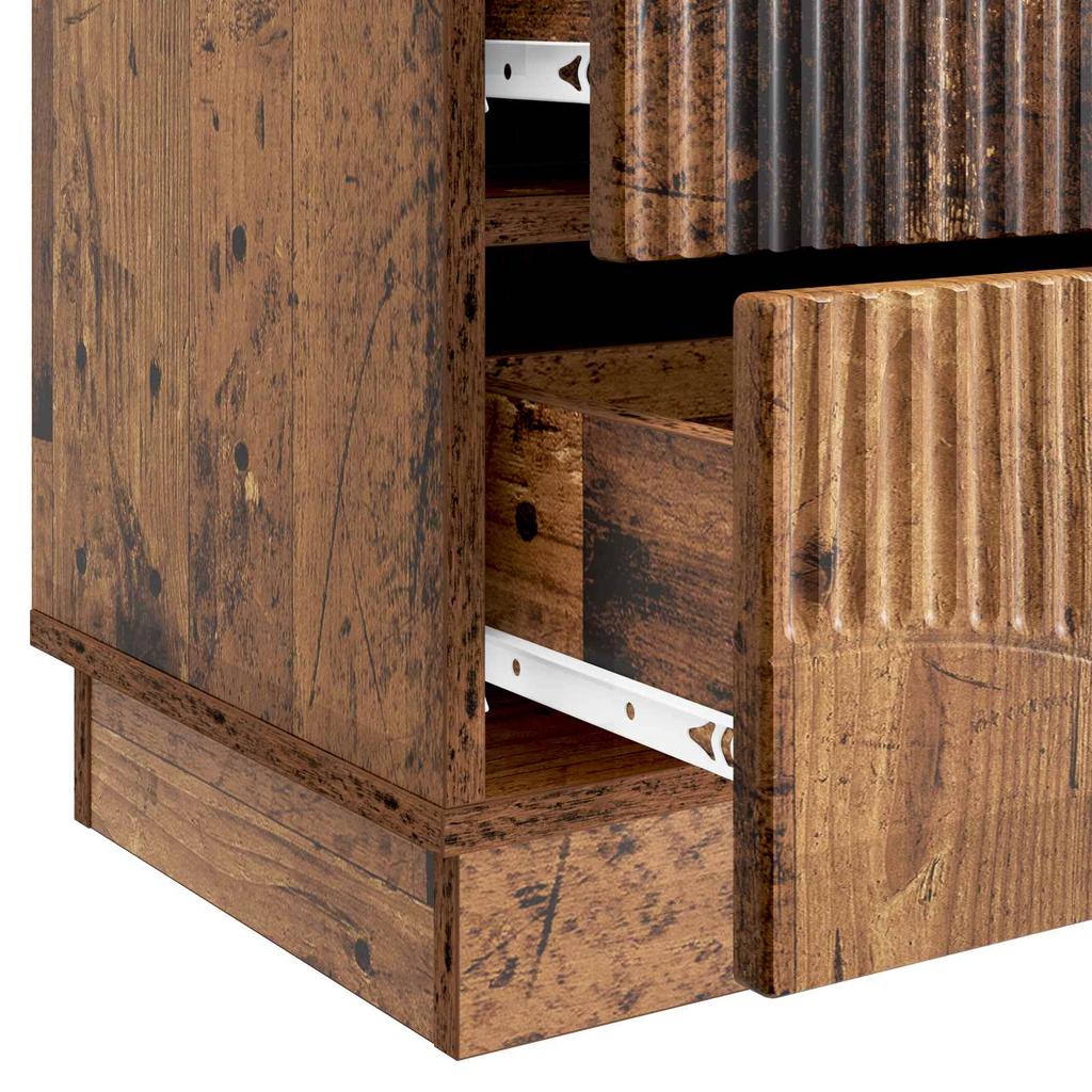 Vintage Style Nightstand Made of Reclaimed Wood 43 x 34.5 x 44.5 cm Engineered Wood