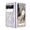 Google Pixel Fold Case Full Coverage Transparent Electroplated PC Cover With Kickstand Shockproof Anti-Scratch