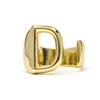 Ring - LUXENTER - Alphabet - Letter D - Adjustable Size - 18k Gold Finish, 20 Mm