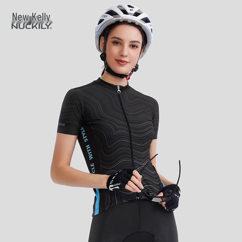 Damen Sommer Kurzarm-Radtrikot - Dünn, Atmungsaktiv, Enganliegendes Oberteil