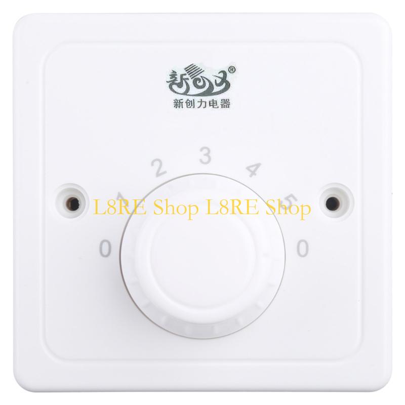L8RE 5 Gear Fan Speed Control Switch Dial Control Knob Variable Rotary Wall Switch