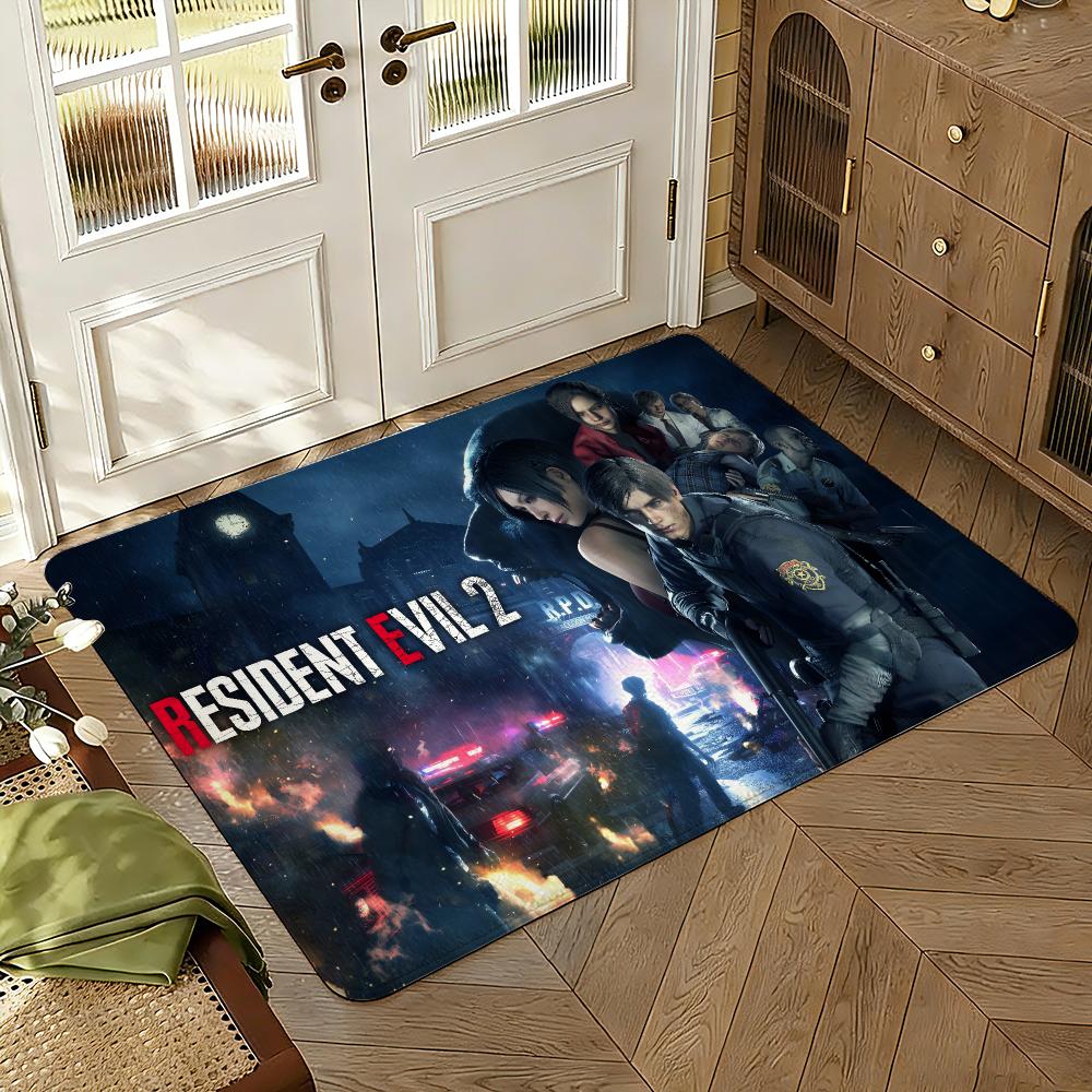 Resident-Evils Horror Game Movie Floor Mat Soft Thickened Absorbent Non-Slip Bedroom Living Room Door Mat Home Flannel Rugs