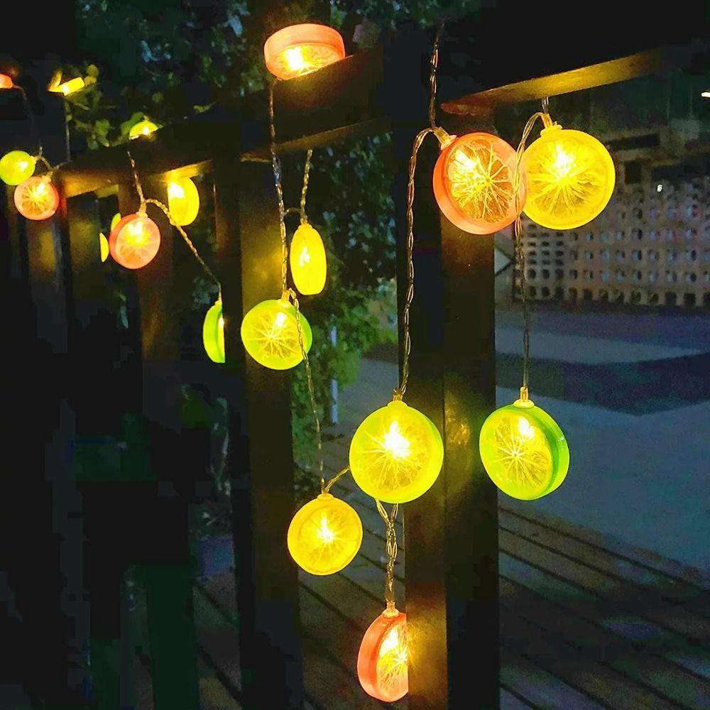 Waterproof LED Lemon String Light Romantic Atmosphere Lamp Party Ornament Garland Light  Bedroom