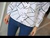 2024 Spring/Autumn Casual Striped Loose Stand Collar White Long Sleeve Women's Pullover Shirt
