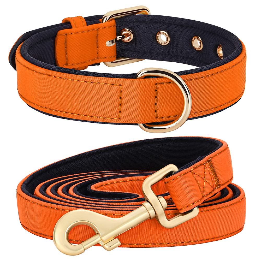 

Soft Padded Dog Collar Leash Set Waterproof Dog Necklace Durable Nylon Pet Collars With Lead For Small Medium Large Dogs Pug S