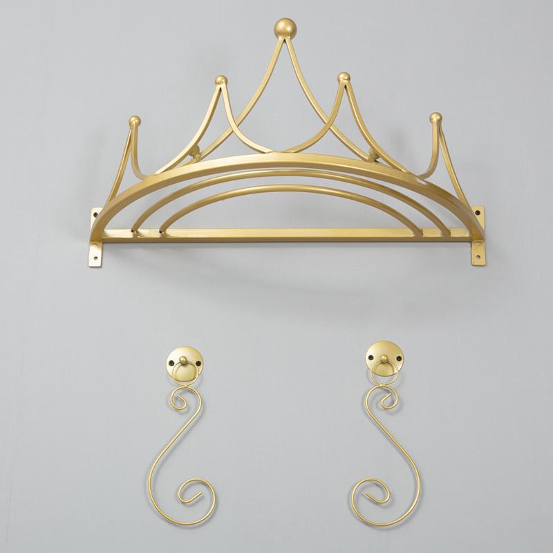 Bed European Girl Children Bedside Decorative Crown Curtain Fabric Display Mosquito Net Rack With Hook