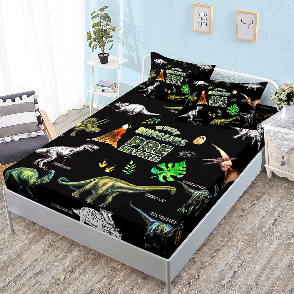 Simple Wind Dinosaur Butterfly Three-Piece Mattress, Mattress Cover Kit, Mattress Protective Cover