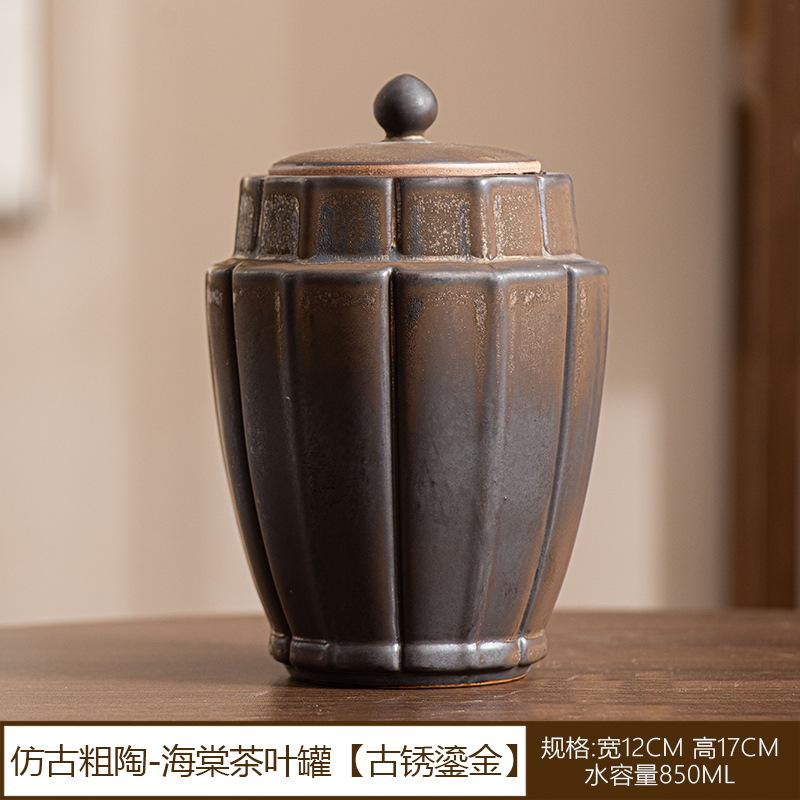 

European Ceramic Tea Canister Vintage Moisture-proof Candy Snack Jar Multifunctional Storage Box for Nuts Coffee Beans and Herbs