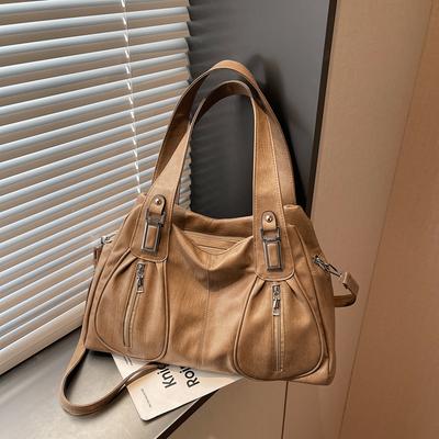 Damen Schultertasche Unifarbene Große Kapazität Reise Pendler Tragetasche