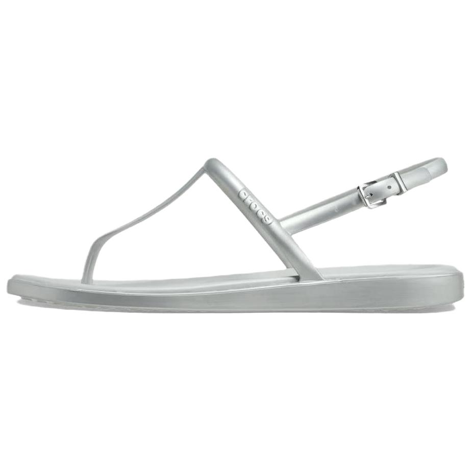 

Crocs Металлические шлепанцы-вьетнамки Майами Простые Удобные Сандалии на высоком каблуке Женские сандалии Серебристые 211525-040 37-38