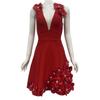 Women's European & American Style Deep V Floral Bandage Dress - Sexy Evening Gown & Short Dress