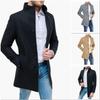 Men's Woolen Coat Thickened Stand Collar Coat Woolen Windbreaker