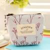 New Korean Style Card Holder Change Pouch Floral Print Flower Canvas Coin Purses Zipper