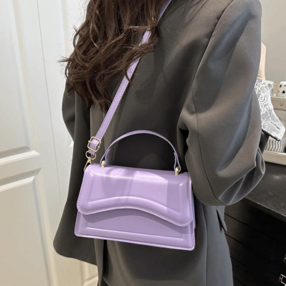 Solid Color Women's Shoulder Bag Casual Crossbody Messenger Tote Gift PU Leather Handbag Party