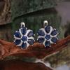 Flower Shape design earrings natural kyanite 8.14ct real gemstones 925 sterling silver fine jewelry for women's banquet wear