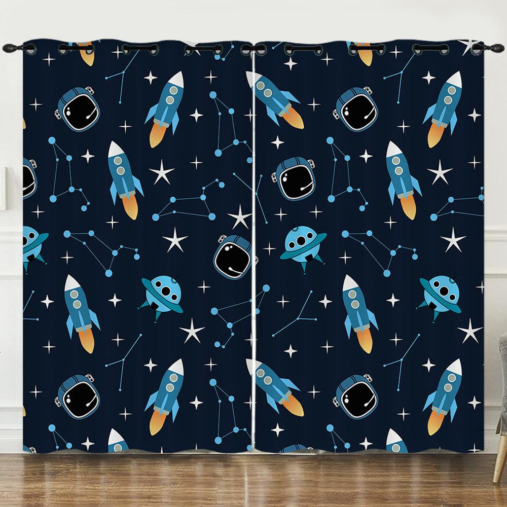 Zasłona Kosmos Wszechświat Gwieździste Niebo Ilustracja 3D Cyfrowy Druk Zasłona zaciemniająca z przelotkami