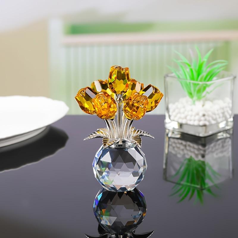 Colourful Rose Bouquet - For Anniversary, Mother's Day, Valentine's Day Crystal Rose Bouquet - Eternal Rose Decorative Gift