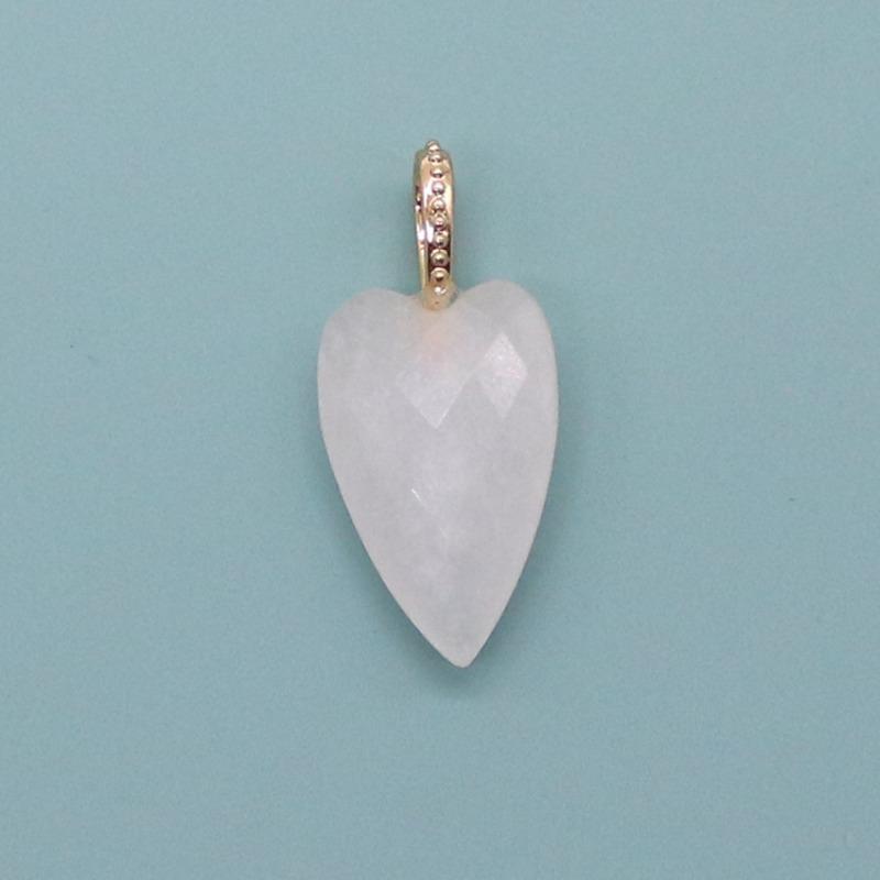 Hot-selling natural stone cut face heart-shaped picture stone pendant tiger's eye stone large ring pendant DIY jewelry accessories