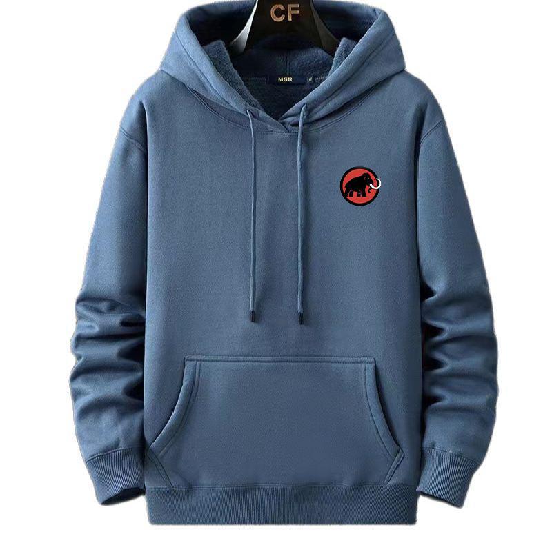 Höst- och vinterfleece-pullover huvtröja med extra tjocklek och lös passform stor storlek L-12XL supermjuk och bekväm passform