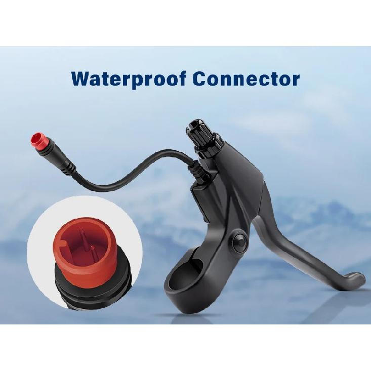 2 Pin Brake Levers for Electric Bicycle Brake Lever Handle Bar Grips 2 Wires Left & Right E-Bike Replacement Parts