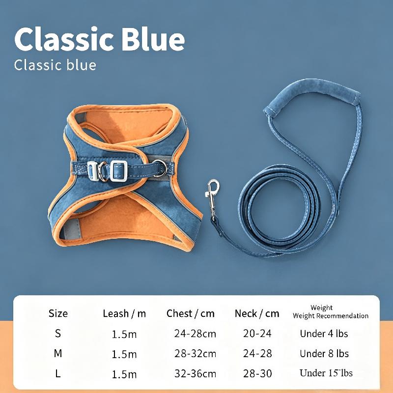 Adjustable Escape Resistant Pet Vest Harness Leash Set Comfort Walking Gear for Cats Kittens Puppy Small Dogs Outside Walking