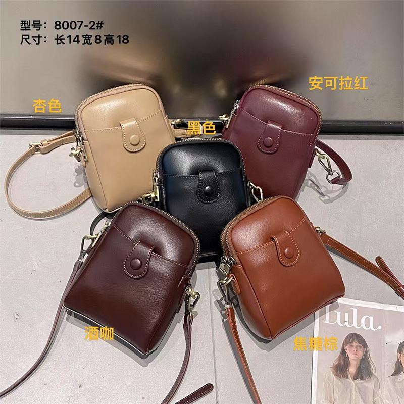 Hot-Selling Phone Bag for Women 2025 New Genuine Leather Vintage Single Shoulder Crossbody Small Square Bag
