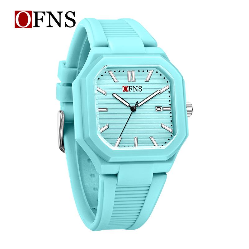 OFNS Quartz Watch: Student Style, Calendar, Square Dial, Arabic Numerals, Luminous, Waterproof, Middle Eastern Bestseller