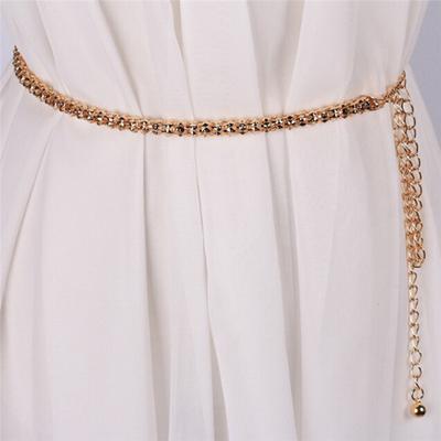 1Pc Attarctive Simple Design Metal Chain Modeling Waist Belt For Women
