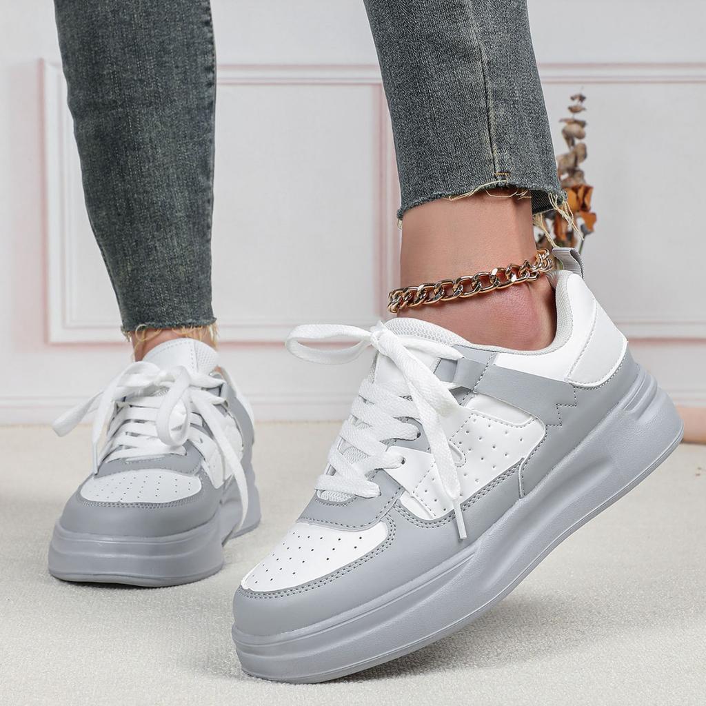 Thick-soled Heightening Shoes Soft-soled Comfortable Casual Sports Single Shoes Lace-up Outdoor Trendy Shoes