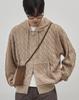 Work On Body Off Intre Semi-Overfit Cable Knitted Zip-Up Hoodie [Beige]