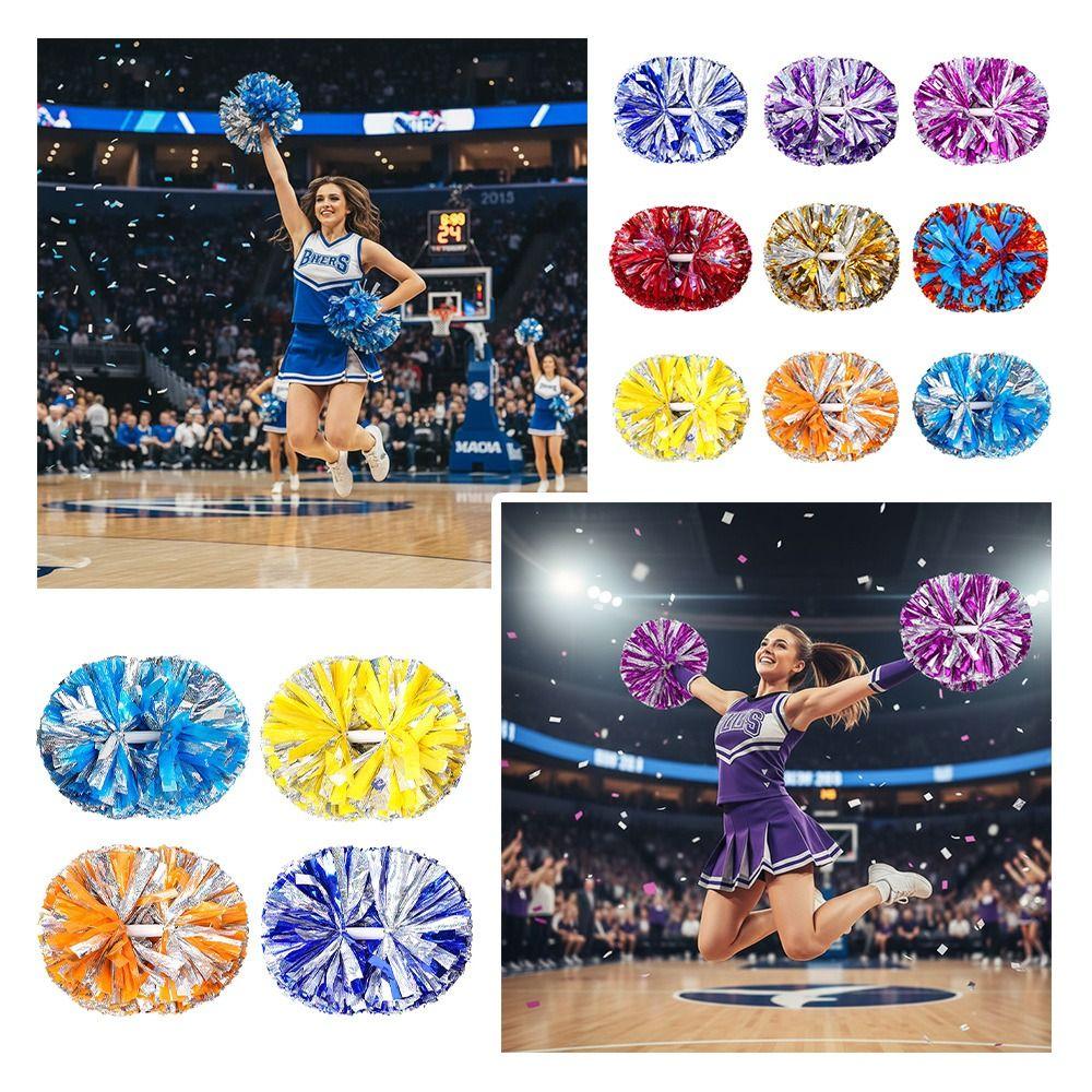 Multicolors Cheerleader Pom Poms 30cm*37cm Cheerleading Ball  Cheerleading Events