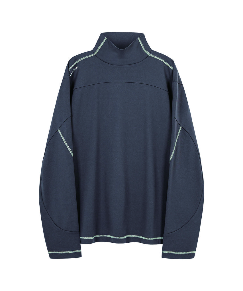 SOMEWHERE OUTSIDE HIKING COMPANY Coverstitch Turtle Neck Long Sleeve_Grey