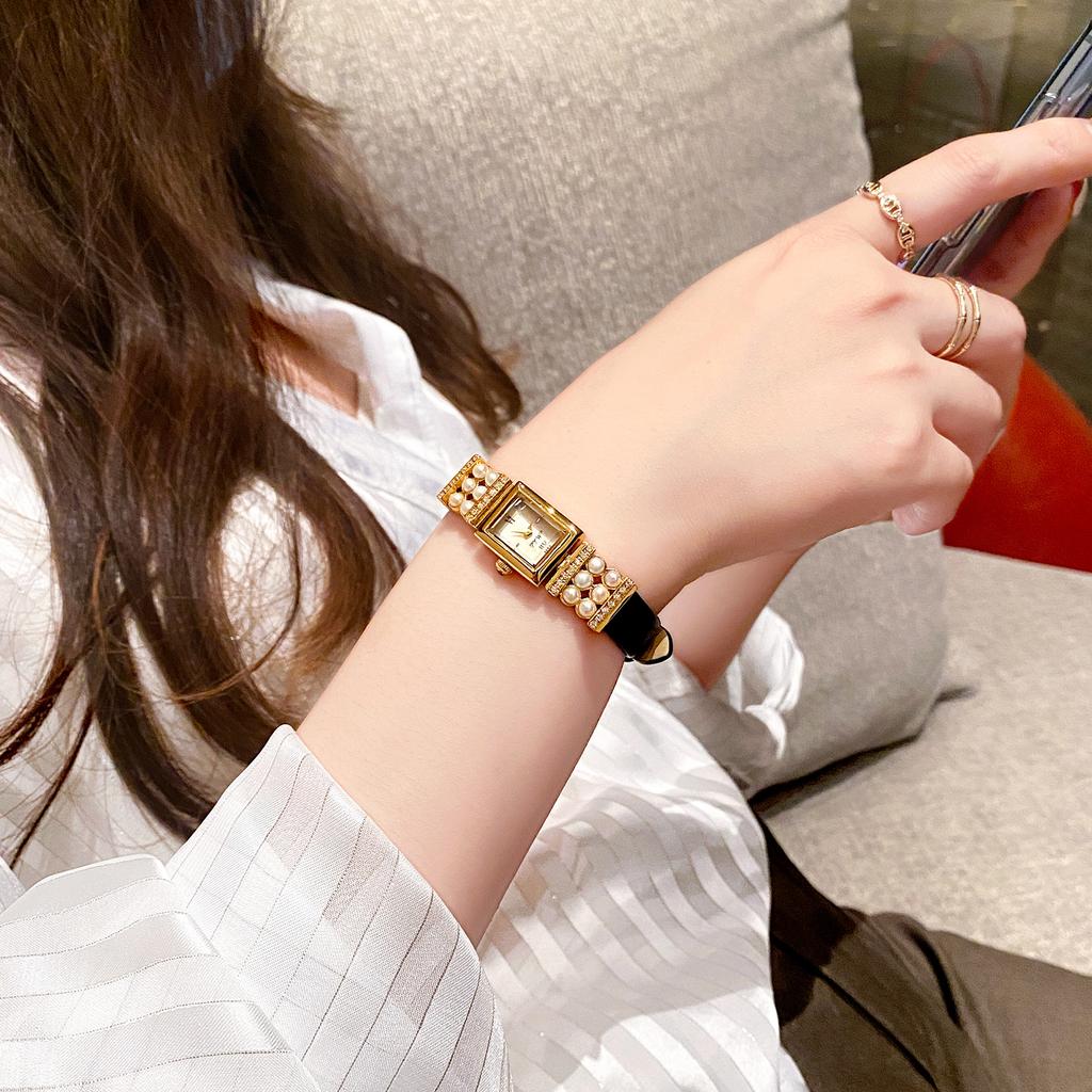 Summer Watch Women'S Freshwater Mother-Of-Pearl Retro Small Square Watch Women'S Watch Square Belt Small And Exquisite Women'S Watch