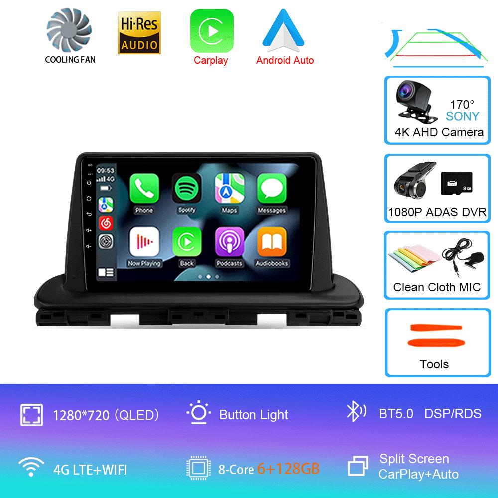 Car Radio Android 14 Carplay Auto 2K Screen BT Multimedia Player For Kia Cerato 4 IV 2018 - 2021 Autoradio Stereo 2din Head Unit