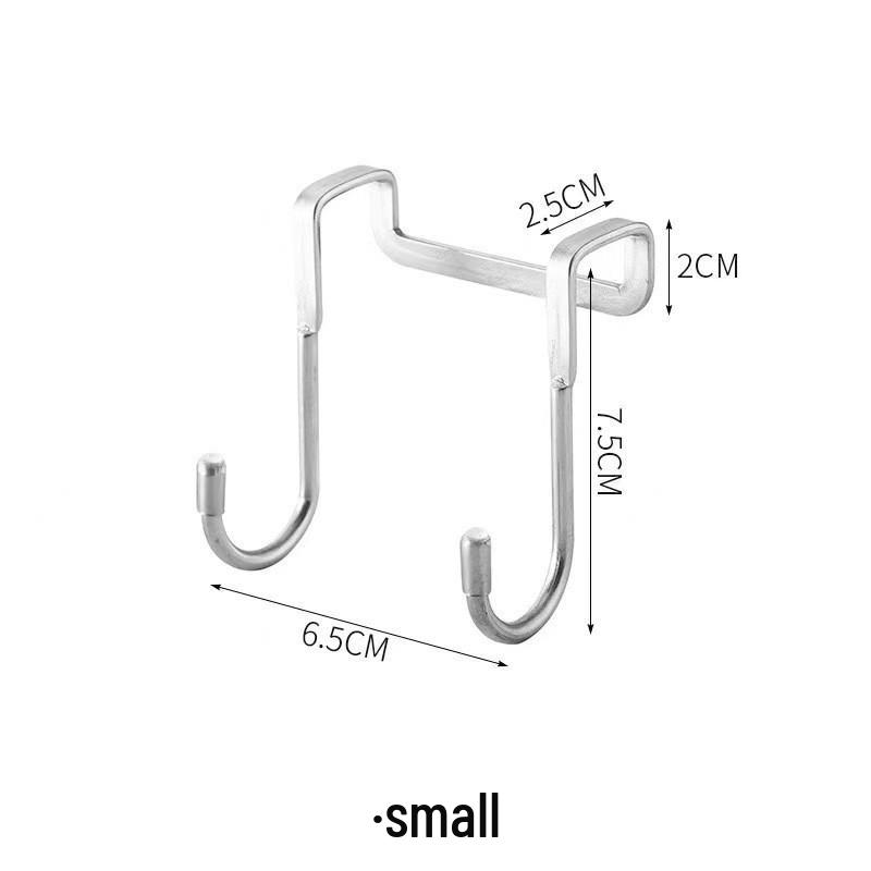 Stainless Steel Double S-Shaped Wall-Mounted No-Drill Bathroom Coat Hooks.