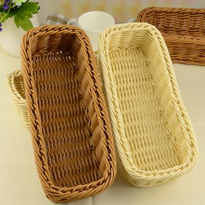 Plastic Rattan Woven Cutlery Storage Basket Chopsticks Holder Spoons Fork Storage Box Container Tableware Organizer