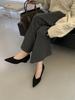 Scarpe Autunnali da Ufficio da Donna in Pelle Scamosciata a Punta con Zeppa - Calzature alla Moda