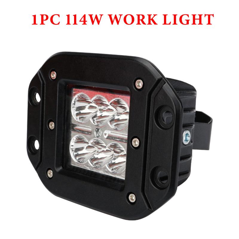 1/2PCS Car High Bright Work Light 12W 6SMD 6000K White Headlight DRL Driving Lamp for Jeep Off-Road Vehicle 4x4 ATV UTV
