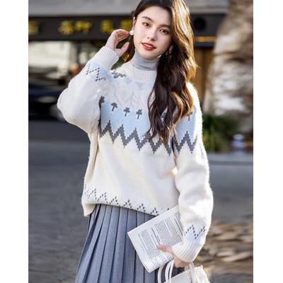 Mokana Women's Fair Isle Long Sleeve Sweater